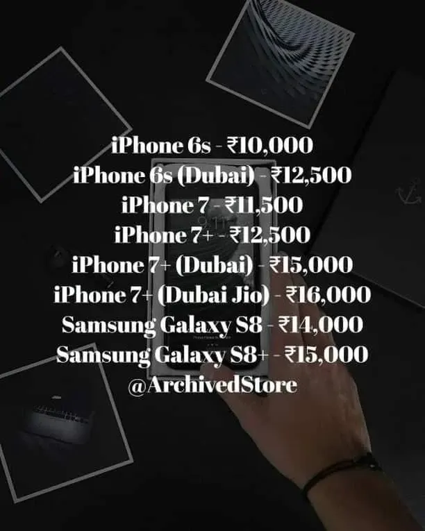 Archived Store phone price list